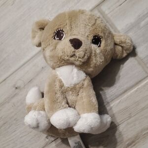 H&M Dog Stuffed Animal Plush Tan White Puppy